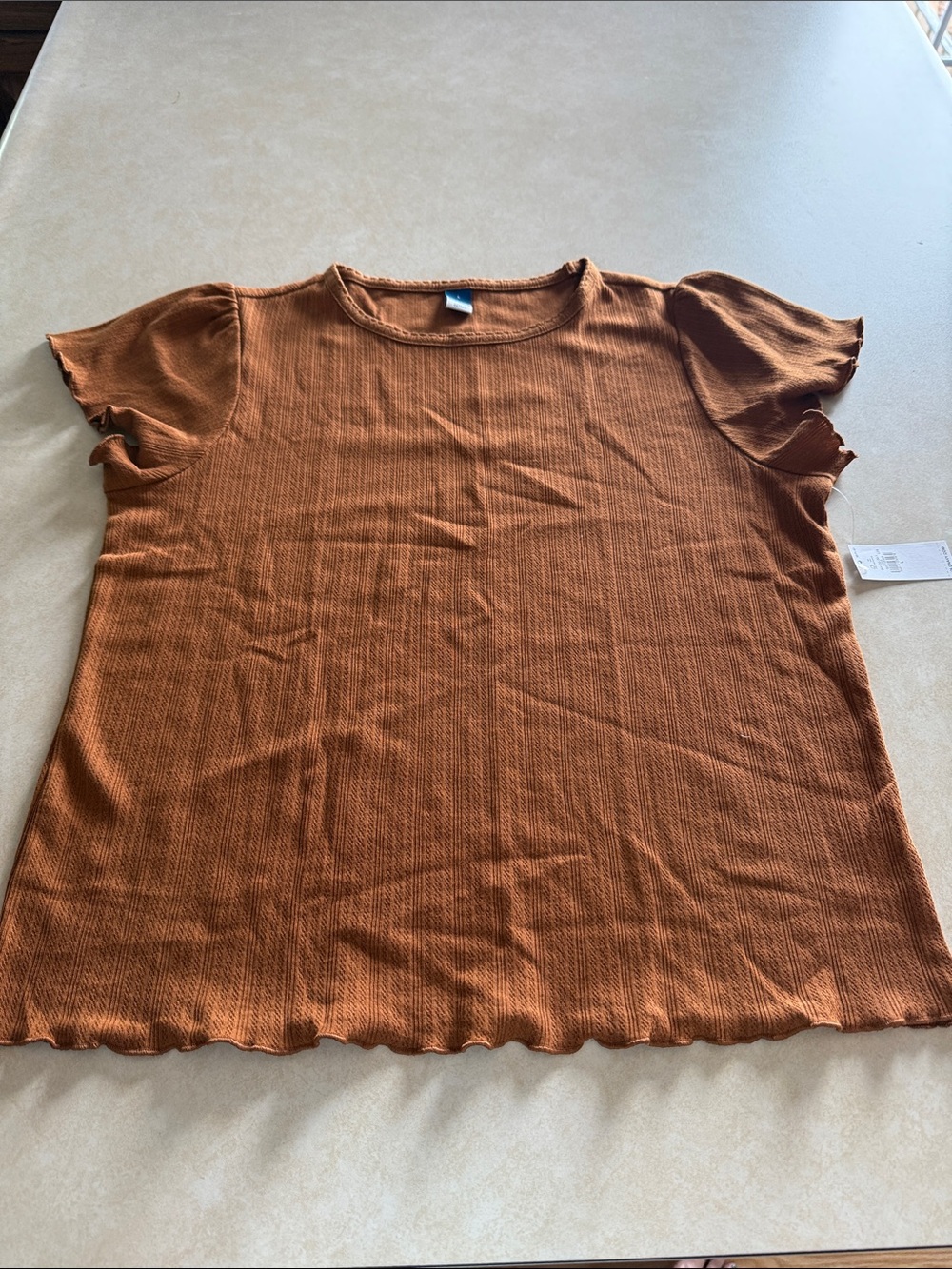 Old Navy Short Sleeve Ribbed Tee in Burnt Orange